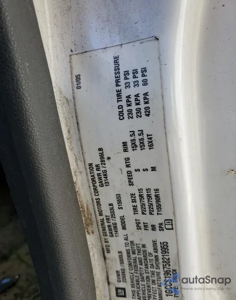 2005 Chevrolet Colorado z USA, uszkodzony, nr VIN 1GCCS196758219955